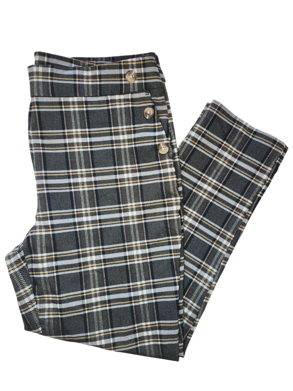 Jules & Leopold Gray and Yellow Plaid Cropped Pants Size XL